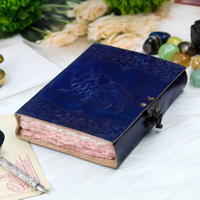 Carnet de sorts en cuir gaufré Dragon 7x5 fait main, journal créatif vierge avec papier coton, cadeau vintage pour lui et elle
