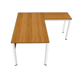 BFOB010-Simple Design <b>Bamboo</b> L-Shaped Computer <b>Table</b> 160x160cm with Adjustable and Extendable Iron Legs and Drawer - Product Image 6