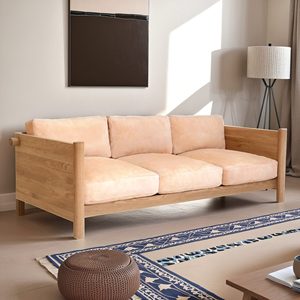 Export Quality Solid Mango <b>Wood</b> 3 Seater <b>Sofa</b> For Living Room Office Lounge And Commercial Furniture Projects With Durable <b>Frame</b> - Product Image 2