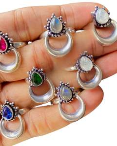 Anillo de piedras preciosas de Plata de Ley 925, piedras preciosas turquesas, ropa de todos los días, joyería Bohemia, ropa Unisex, regalo para boda a precio de fábrica - Product Image 2