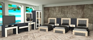 Damla Customizable Motel <b>Bedroom</b> Furniture Set High Quality Wood Storage Feature Turkish Origin 4-<b>Star</b> Hotels Factory Prices - Product Image 2