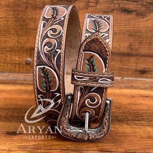 2025 New Customization Hand <b>Tooled</b> <b>Leather</b> <b>Belts</b> for Men High Quality Genuine Cowhide <b>Leather</b> Luxury Designer <b>Belts</b> for Women's - Product Image 1