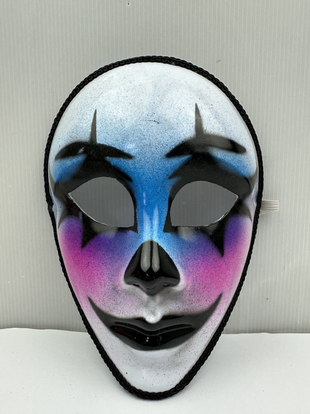 White, black, gradient blue and purple