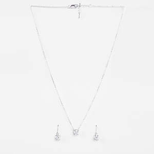 NOVAMART Fine Silver Gia Classic Solitaire Luxury Fine <b>Jewelry</b> <b>Set</b> <b>Bridal</b> and Engagement with Gold Plating Zircon Pearl for Gift - Product Image 4