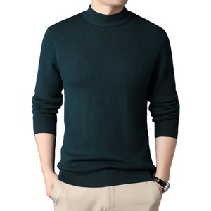 Pulls pour hommes Pull en tricot uni à col rond Vêtements d'hiver de qualité supérieure pour hommes Pull chaud à manches longues Pulls pour hommes - Product Image 5