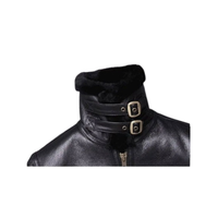 Blouson en cuir shearling B3 sur mesure grande taille pour homme, fait main, noir, tricoté, respirant, fourrure, décontracté, fermeture éclair – Vente chaude