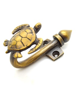 Ak Laiton Gaufré Laiton Antique Feuille Design Métal Mur Cintre Salle De Bains Crochet Chambre Cintre Lot de 2 - Product Image 2