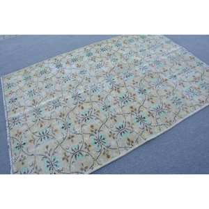 Tapis turc vintage style classique 5.2x7,4 pieds jaune vert laine grande surface Rectangle Patchwork motif pour adolescents modèle chambre tapis - Product Image 2