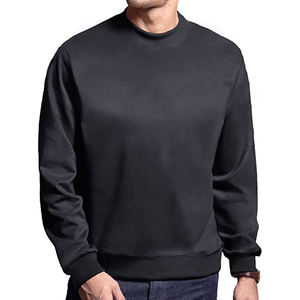 Sweat-shirt à col rond de style streetwear, uni noir, unisexe, polaire, pull personnalisé, marque tendance, haut en vrac - Product Image 3