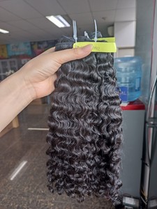 Producto caliente en 2024 birmano rizado doble dibujado doble máquina trama paquetes de cabello humano crudo cabello crudo vietnamita - Product Image 3