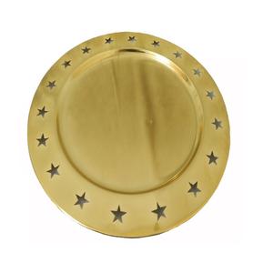 Assiettes de chargeur élégantes uniques fabriquées à la main pour la table de restaurant Table de service décorative en métal plat de serveur de nourriture - Product Image 6