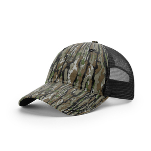 Custom Snapback Deportes al aire libre Caza Gorra Parche de cuero Logo Mesh Duck Camo Trucker Hat - Product Image 5