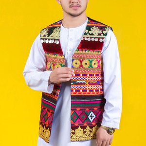 เสื้อกั๊กปักลายแบบครึ่งเอวสำหรับผู้ชาย,เสื้อโค้ทแฮนด์เมดแบบดั้งเดิมทำมือจากอัฟกานิสถาน - Product Image 3