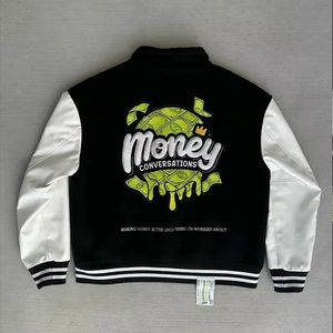 Chaqueta Universitaria Corta Personalizada con Bordado, Mangas de Cuero y Felpa - Product Image 6