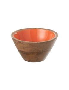 Cuenco para servir hecho a mano de madera de mango esmaltado rosa, utensilios de cocina rústicos, cuenco decorativo para ensalada y fruta - Product Image 2