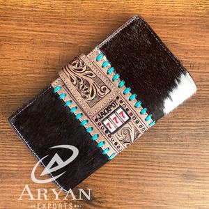 Gran oferta, cartera larga con bloqueo RFID para mujer, cartera de mano de cuero genuino a la moda, Cartera de viaje de cuero de vaca occidental para uso diario - Product Image 1