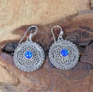 Pendientes clásicos, joyería para mujer, joyería de estilo bohemio de Plata de Ley 925, pendientes hechos a mano de piedras preciosas de ópalo, regalo para esposa - Product Image 4