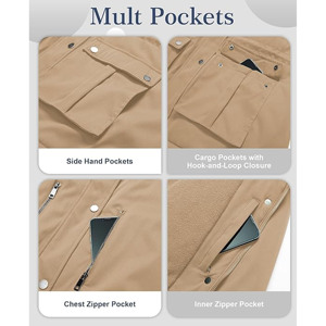 Chaqueta de Invierno Holgada para Mujer, Chaqueta Acolchada con Capucha y Cuello Alto, Secado Rápido, Transpirable, Tejido Liso Teñido, Cierre de Cremallera Frontal - Product Image 4