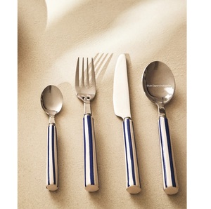 ชุดช้อนส้อมสแตนเลสชุบสีเขียวขาว ดีไซน์ทันสมัยปี 2025 พร้อมด้ามจับเรซิ่น สำหรับใช้ในบ้านและงานแต่งงาน - Product Image 2