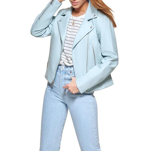 เสื้อแจ็กเก็ตมอเตอร์ไซต์หนังเทียมเรียบระบายอากาศได้ดีเสื้อแจ็กเก็ตมอโตครอสสำหรับผู้หญิงดูกำลังเป็นที่นิยม - Product Image 1