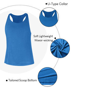 Camiseta sin mangas de entrenamiento de gimnasio azul de alta calidad, diseño de logotipo impreso bordado personalizado para verano, talla de hombre de punto transpirable - Product Image 6