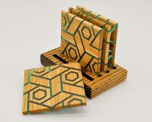 Factory Wholesale High Quality Table Decoration Wood & Resin Design Coasters Customized Coaster <b>Chocolate</b> Modern Stone - Product Image 6