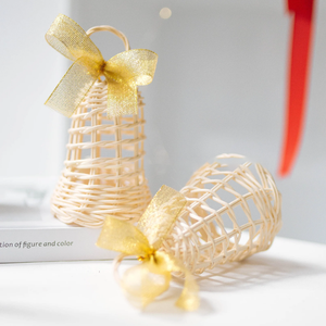 Cascabel de mimbre 2022 Natural para Navidad, adorno Vintage para el hogar, los mejores regalos, venta al por mayor - Product Image 4