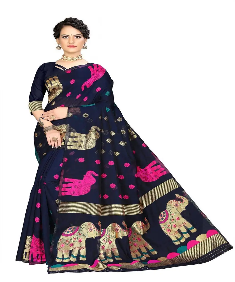 Traditioneller Look Saree für klassische Schönheit vielseitiger Leinen-Saree mit Paillettenarbeit und Dori-Detailing für Freizeit- und Party-Bekleidung