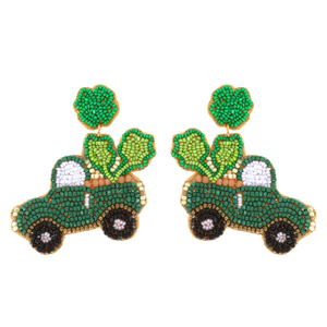 Pendientes de Fiesta para Mujer con Bordado de Cuentas de Diseño, Hechos con Cuentas de Vidrio 100% para un Look Glamuroso - Product Image 4