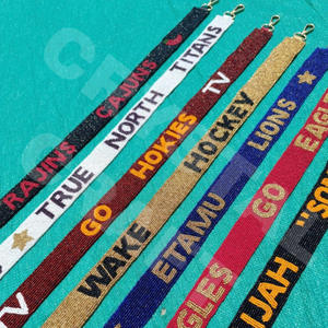 <b>CRYSTAL</b> <b>CRAFT</b> Sequin Glass Beaded Purse Strap Customized Color Seed Bead Indian Style Custom Size Accept Custom Logo - Product Image 5