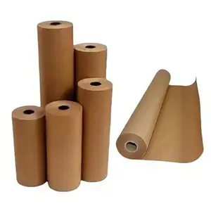 Fornitori all'ingrosso economici Papel Kraft 45gsm 330gsm rotolo marrone in vendita prezzo economico/quantità rotolo di carta marrone Kraft in vendita