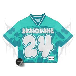 Rétro personnalisé recadrée maillot surdimensionné américain Boxy haut Sport entraînement Baseball Football maille pratique chemise pour les vêtements de football - Product Image 2