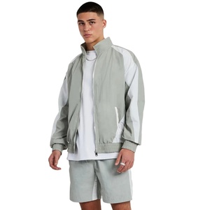 ชุดวอร์มกันลมผู้ชายสไตล์สตรีทแวร์ ซิปด้านหน้า แต่งสีบล็อก ขอบยางยืด ผลิตจากไนลอน 100% - Product Image 1