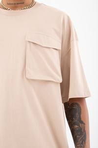 T-Shirt Oversize 100% coton pour hommes, épaules tombantes, décontracté, avec poche avant, impression de détail, qualité supérieure, vente en gros, 2023 - Product Image 4