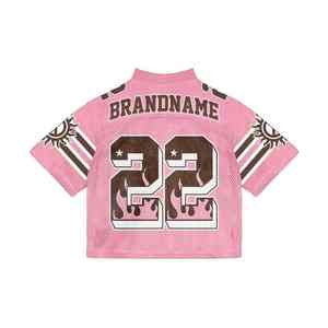 Fabricant personnalisé, maillots de foot d'été vintage américains respirants, maille tricotée surdimensionnée, col en V, boxy de football, France - Product Image 6