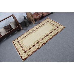 Tapis turc, tapis vintage 2,5x4,9 pieds, tapis en laine marocaine beige brun - Product Image 2