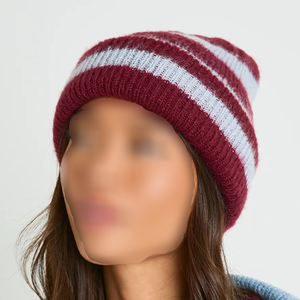 Wholesale High Quality Jacquard Knit Fashionable stripped Beanies for <b>men's</b> Custom Embroidered logo warm comfortable <b>man</b> <b>caps</b> - Product Image 2
