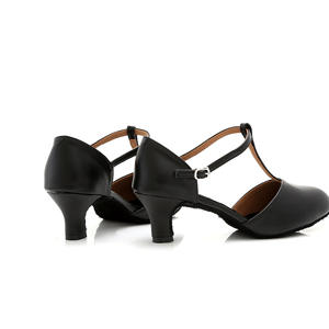 Zapatos de Baile Latinos Negros con Plataforma de 5.5cm para Salsa, Cha Cha, Tango y Flamenco para Mujer, con Parte Superior de Cuero Dividido y Suela de PU - Product Image 4