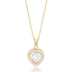 สร้อยคอหิน CZ ดีไซน์รูปหัวใจจี้เครื่องประดับเงิน925ทำมือขายส่ง - Product Image 3