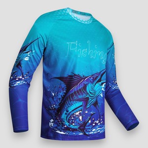 Camisa de pesca con capucha de secado rápido con estampado de camuflaje de sublimación de alta calidad OEM 100% poliéster antibacteriano UPF 50 - Product Image 1