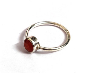 2022 Fine Carnelian พลอยรีไซเคิลเครื่องประดับแหวน925เงินสเตอร์ลิงหรูหราสีแดงนิลแหวนเครื่องประดับสำหรับผู้หญิง - Product Image 5