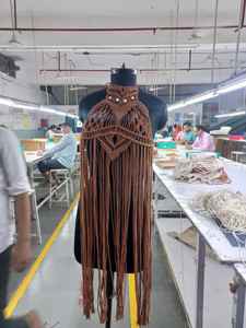 Les vêtements pour femmes au crochet 100% coton fabriqués à partir de cordon de coton peuvent être teints sur mesure selon vos spécifications - Product Image 6