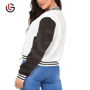 Chaqueta recortada con letras para mujer de alta calidad, de gran tamaño, cómoda, Material duradero, relleno de algodón, forro de lana de punto - Product Image 5