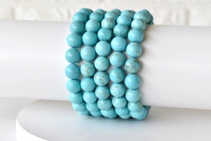 Top Premium Quality Selling Turquoise 8mm Round <b>Beaded</b> Bracelet Semiprecious Healing <b>Crystals</b> for Jewelry At Wholesale Price - Product Image 1