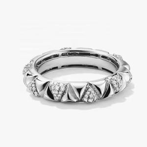 Bague de fiançailles en or massif 14 carats 18 carats certifiée VVS faite à la main pour femmes bijoux en acier inoxydable - Product Image 3