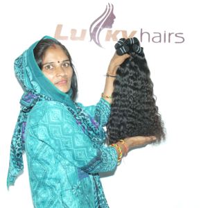 Cuticule alignée cheveux vietnamiens 100% couleur naturelle bouclés cheveux humains vierges non traités extensions de cheveux humains bouclés vierges - Product Image 3