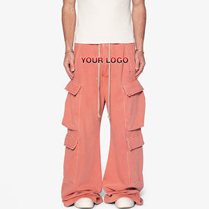 Custom Made 100% Cotton 300 GSM Baggy Sweatpants with Multiple Cargo pockets Custom Printed Logo Streetwear Cargo Jogger For Men - Product Image 1