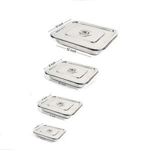 Bandeja profesional de acero inoxidable, bandeja profesional de alta resistencia y borde profundo, instrumentos huecos, bandeja de soporte de herramientas médicas - Product Image 1