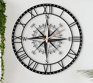 Luxury Black Roman Round <b>Wall</b> <b>Clock</b> Unique Classic Design Adds Stylish And Elegant Touch To Any Room Or Office - Product Image 6