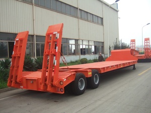 Semirremolque de Plataforma Baja de 60 Toneladas, Remolque de Hierro de Cuatro Ejes con Suspensión Cantilever y Dos Líneas - Product Image 5